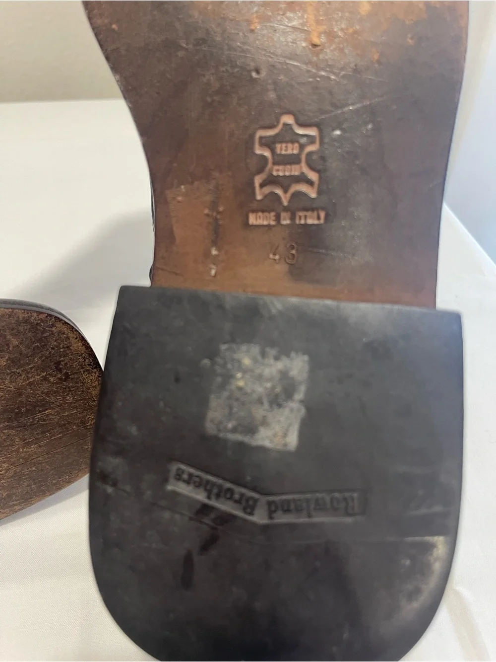 Rowland Brothers Vintage Italian Black Leather Lace-Up Footwear